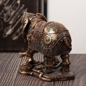 Éléphant mécanique en style steampunk, décoration unique