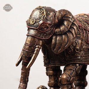 Objet décoratif steampunk, éléphant aux détails mécaniques