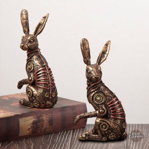 Lapin Mécanique stylisé pour une ambiance Steampunk