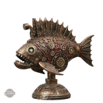 Décoration Steampunk Piranha Mécanique unique