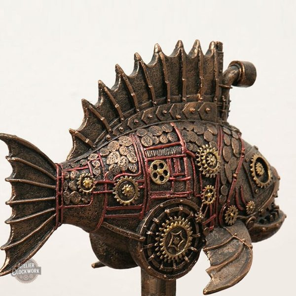 Piranha Mécanique en style Steampunk décoratif