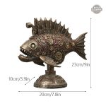 Art décoratif Piranha Mécanique en métal Steampunk