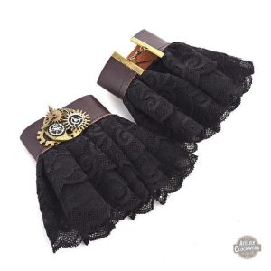 Accessoires Steampunk : gants anciens en dentelle raffinée