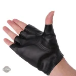Gants steampunk en cuir noir pour femme
