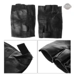 Gants Glam Rock pour femme en cuir noir