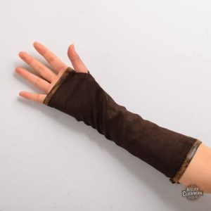 Gants longs marron, style vintage et futuriste