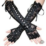 Gants Steampunk Noir pour femme, style rétro-futuriste