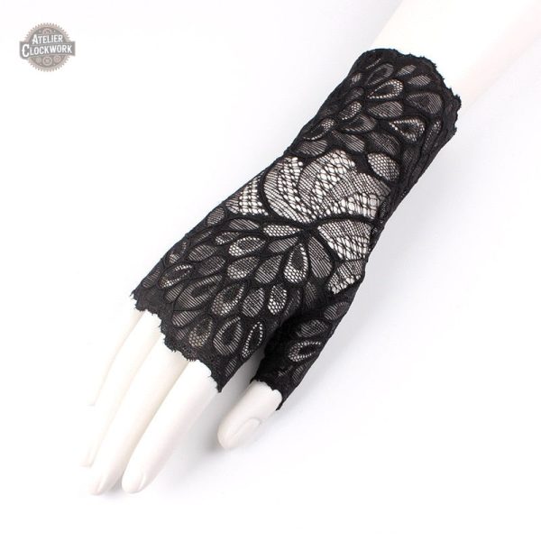gants-mitaines-dentelle-1 Gant Mitaines Dentelle - Morticia Steampunk Femme