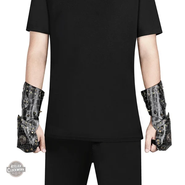 Gants Steampunk avec rivets décoratifs