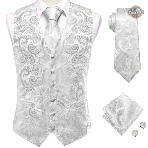Gilet Argenté Homme - H G Wells en style steampunk