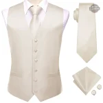 Gilet de costume blanc steampunk ivoire pour homme