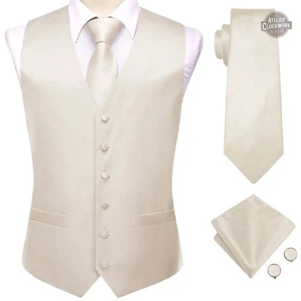 gilet-blanc-costume-1 Gilet de costume blanc steampunk ivoire pour homme