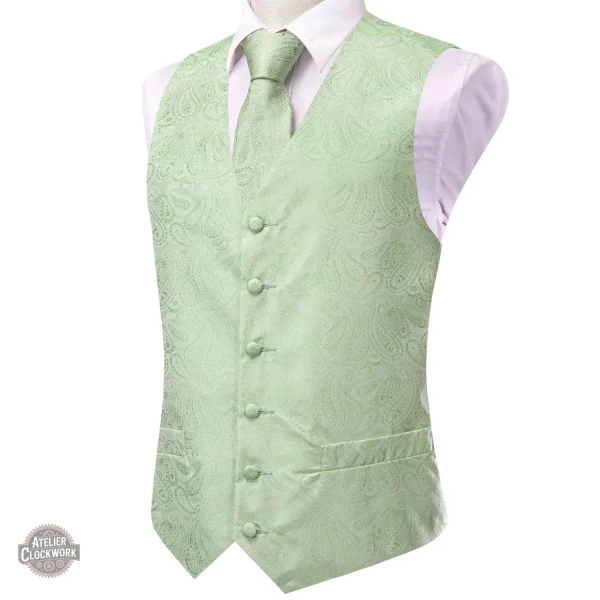 Élégant gilet homme vert, collection steampunk