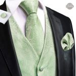 Costume gilet vert pour homme, touche d'élégance