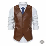 Gilet Cuir Homme Dorian Gray sans manche