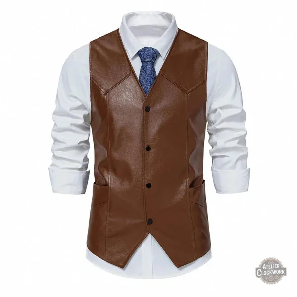gilet-cuir-sans-manche-homme-1 Gilet Cuir Homme Dorian Gray sans manche