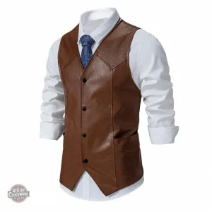 Veste en cuir homme Dorian Gray collection gilet