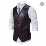 Gilet en cuir sans manche homme style vintage