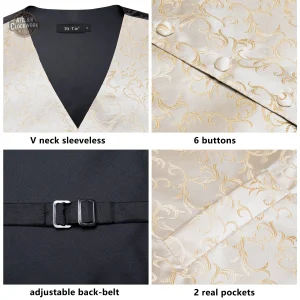 Gilet costume homme beige, sans manches, élégant et unique