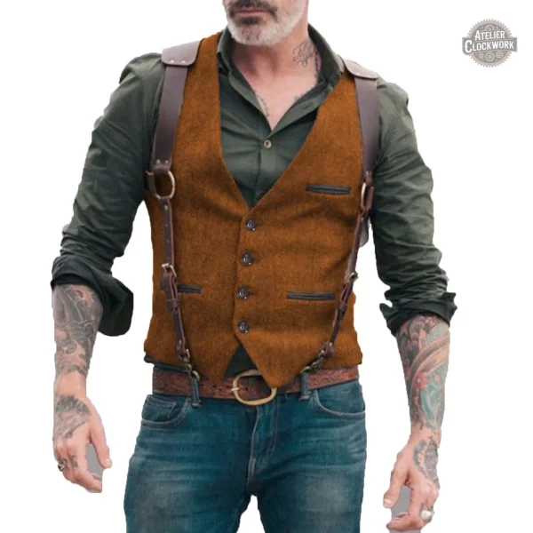 Gilet costume rétro steampunk pour hommes