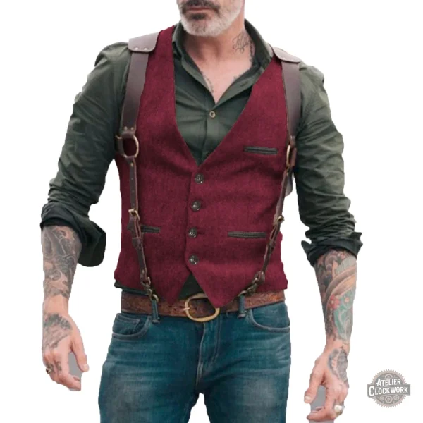 Gilet Eliot Ness avec design steampunk