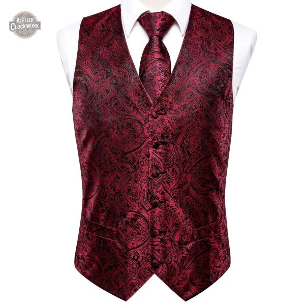 Jekyll & Hyde gilet steampunk rouge pour homme