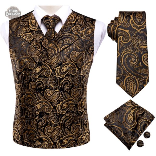 Gilet doré homme Phileas Fogg en style steampunk