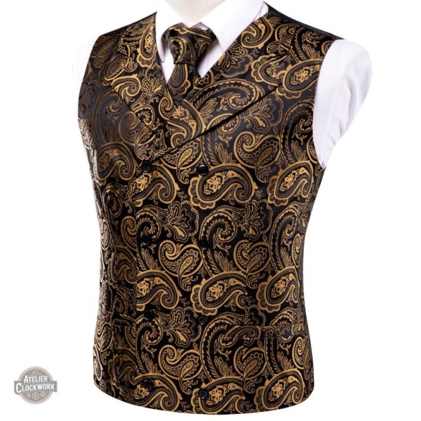 Gilet steampunk doré pour homme, élégant et unique