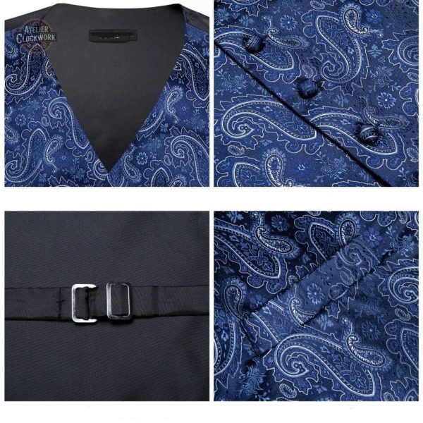 Gilet masculin bleu, parfait pour un style vintage