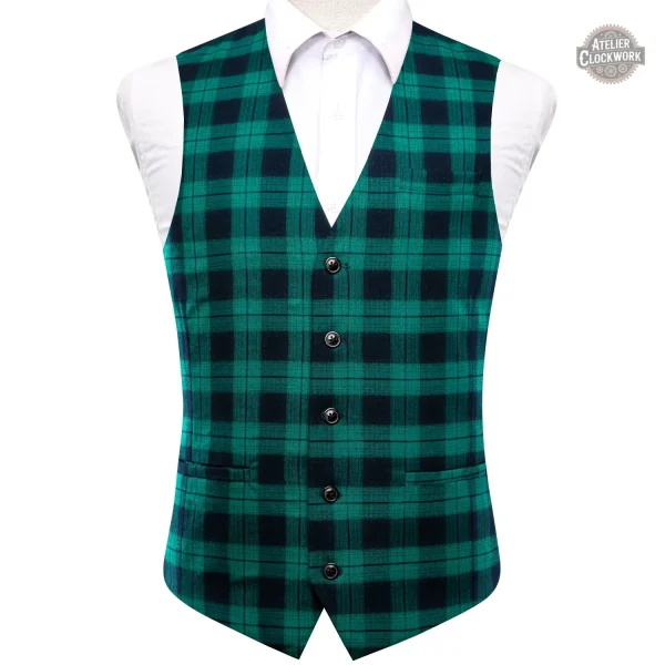 Gilet costume homme en tissu écossais