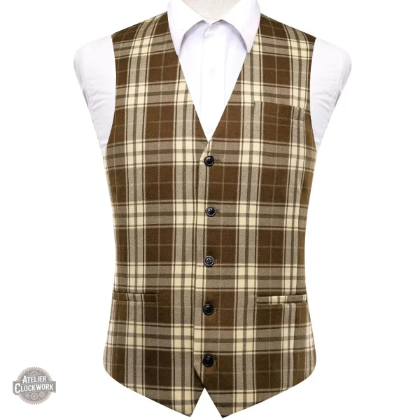 Gilet homme steampunk en design écossais