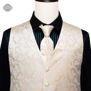 Gilet costume homme en jacquard victorien