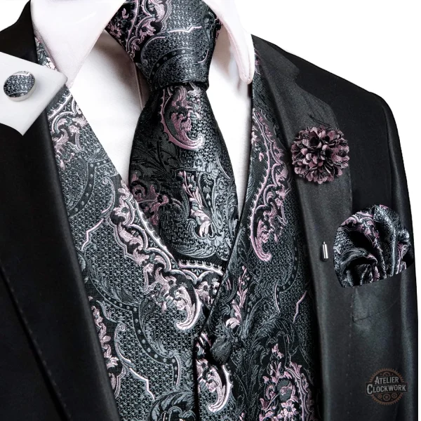 Gilet noir victorien pour look rétro masculin