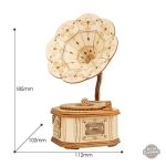 Modèle de gramophone en bois, projet DIY créatif