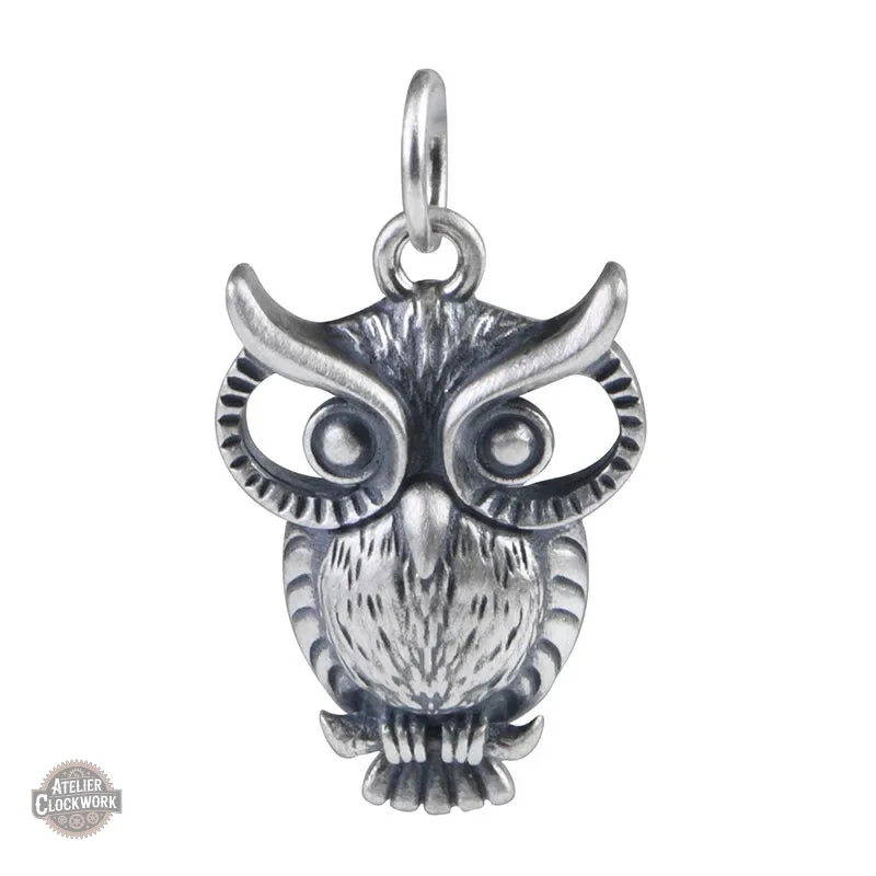 Pendentif Hibou en acier pour homme steampunk