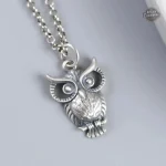 Accessoire dandy en acier, pendentif hibou unique