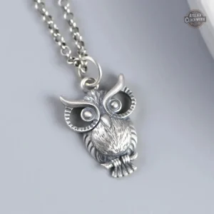 Accessoire dandy en acier, pendentif hibou unique