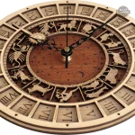 Horloge steampunk avec motifs astrologiques détaillés