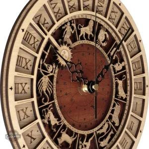 Design rétro-futuriste d'une horloge astrologique