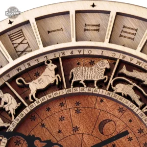 Élégante horloge vintage inspirée par l'astrologie