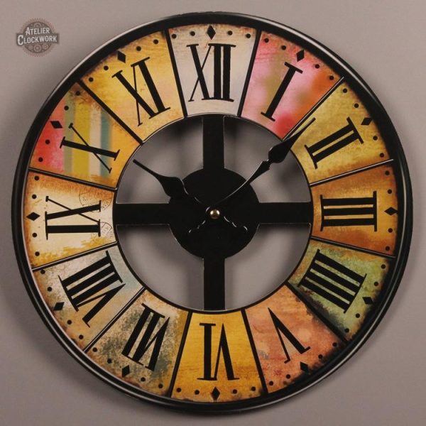 Horloge rétro avec éléments Steampunk champêtres