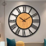 Horloge rétro en bois et métal, style steampunk