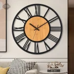 Horloge vintage steampunk, design en bois et métal