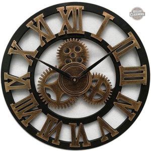 Engrenages apparents d'une horloge rétro