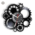 Horloge vinyle noire steampunk