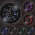 Horloge vintage en vinyle noir
