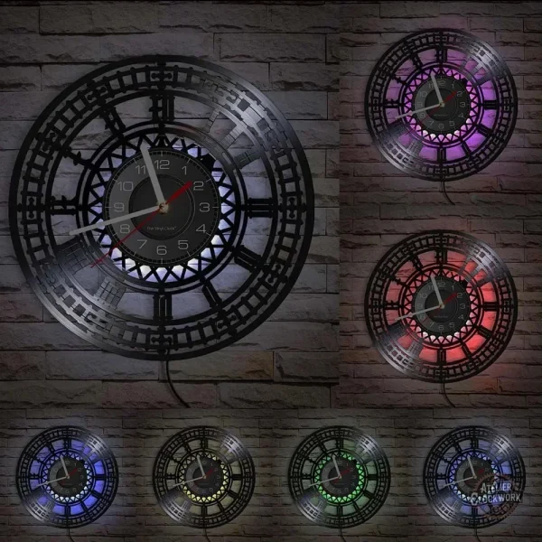 Horloge noire avec design créatif