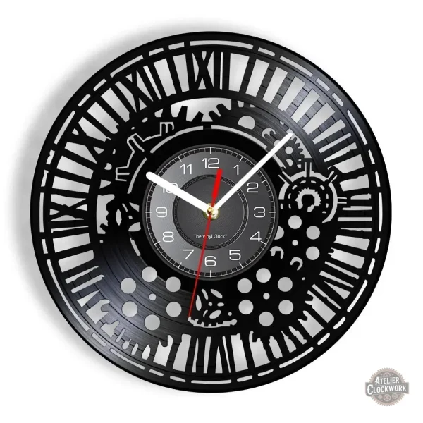 Horloge noire inspirée du steampunk