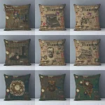 Housse de coussin vintage steampunk motifs industriels