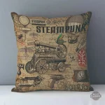 Coussin avec motifs steampunk pour décoration intérieure